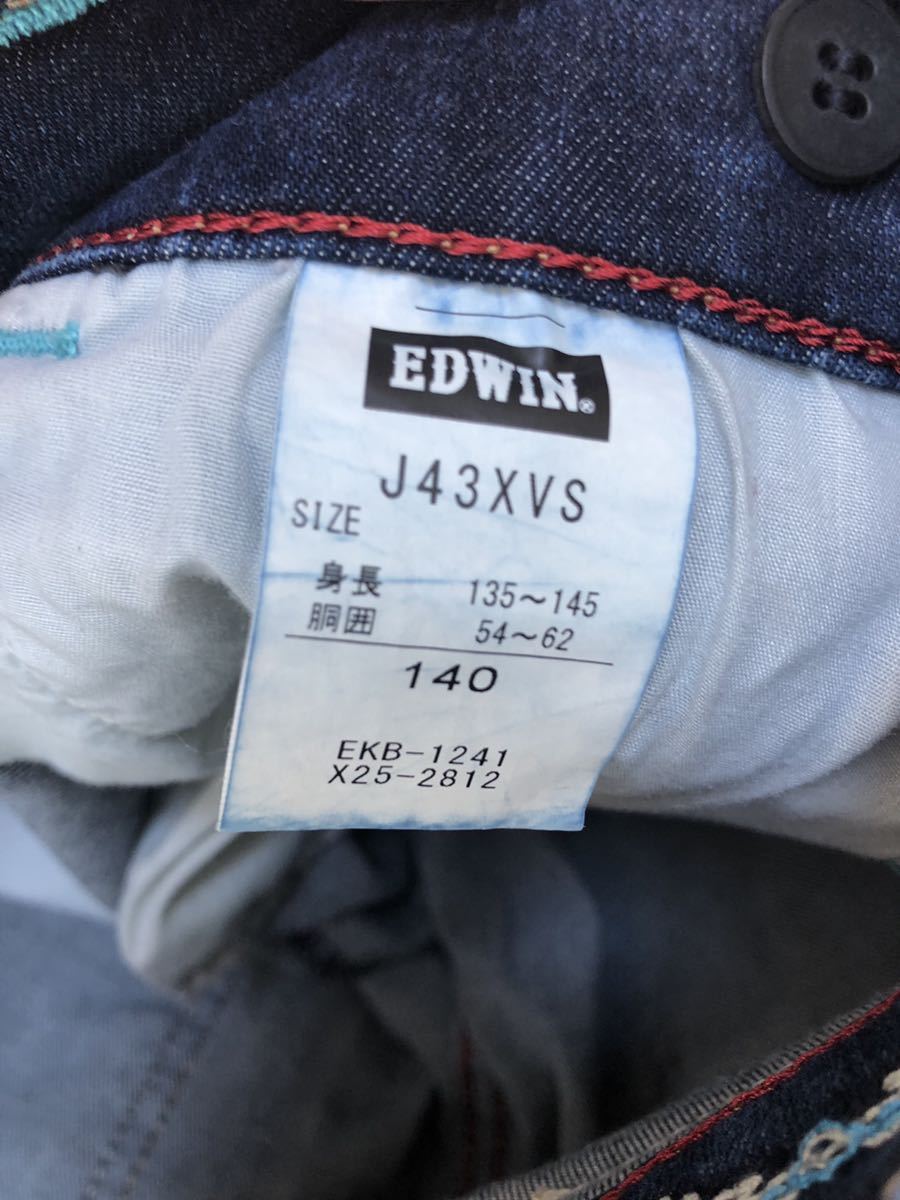 エドウィン デニムハーフパンツ 140センチ　ボトムス キッズ　ジュニア　男の子　半ズボン　EDWIN
