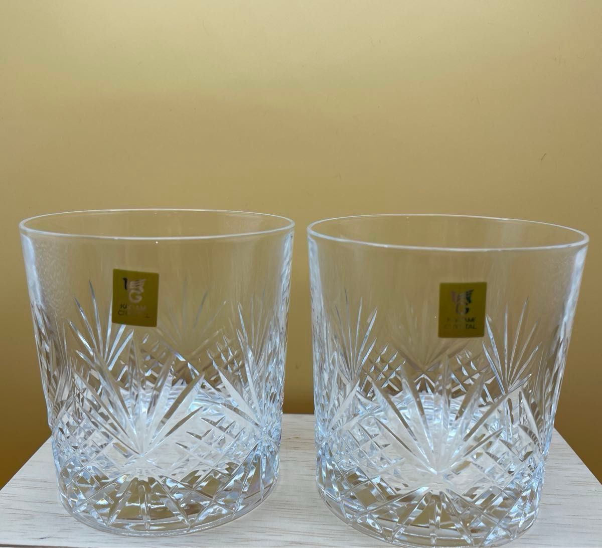 KAGAMI クリスタルグラス 2個セット kagami Crystal カガミクリスタル ロックグラス 2個セット 切子