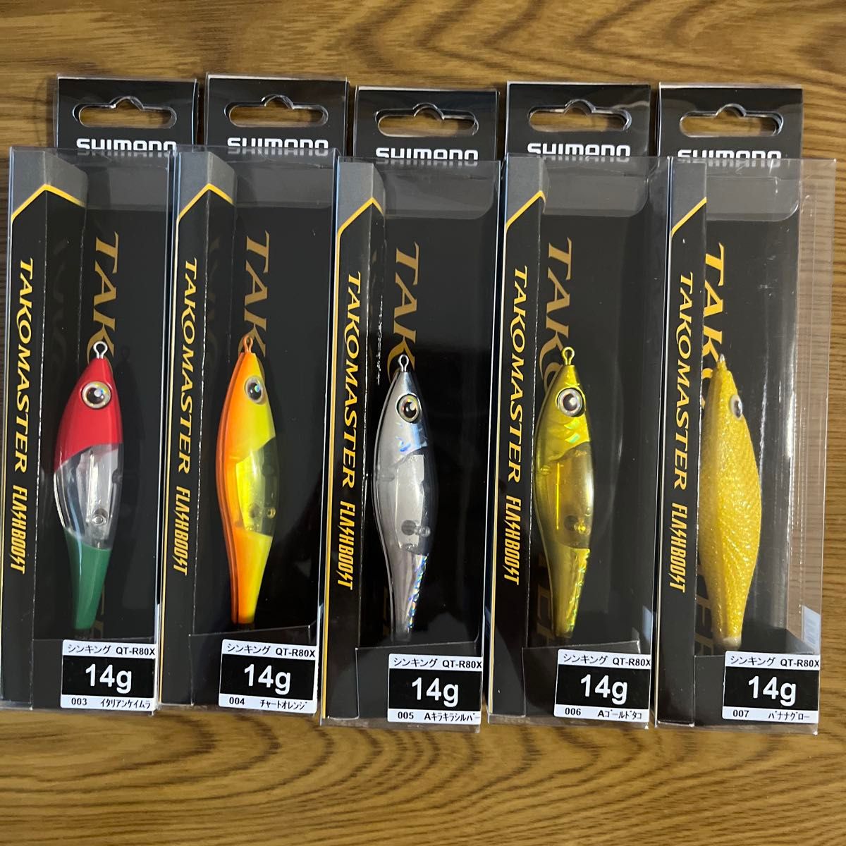 新品 シマノ タコマスター スッテ ルアー 14g 5色セット シマノ タコマスタースッテM フラッシュブースト 5色セット