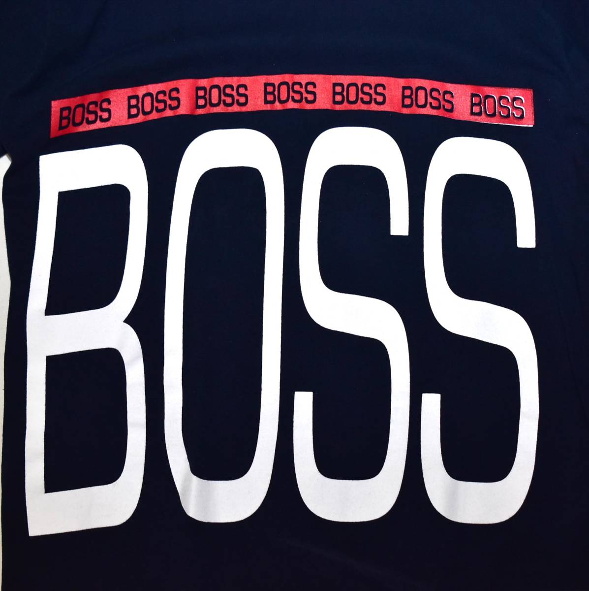 [M] 90s BOSS 両面 ロゴ プリント Tシャツ USA製 ストリート HIPHOP ボス ビンテージ vintage_画像3