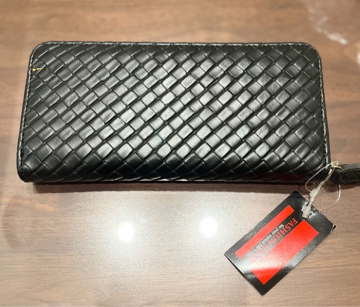 注目! イントレチャート 編み込み メンズ 長財布 ラウンドファスナー 新品 FASHION GEAR 長財布 ラウンドファスナー イントレチャート