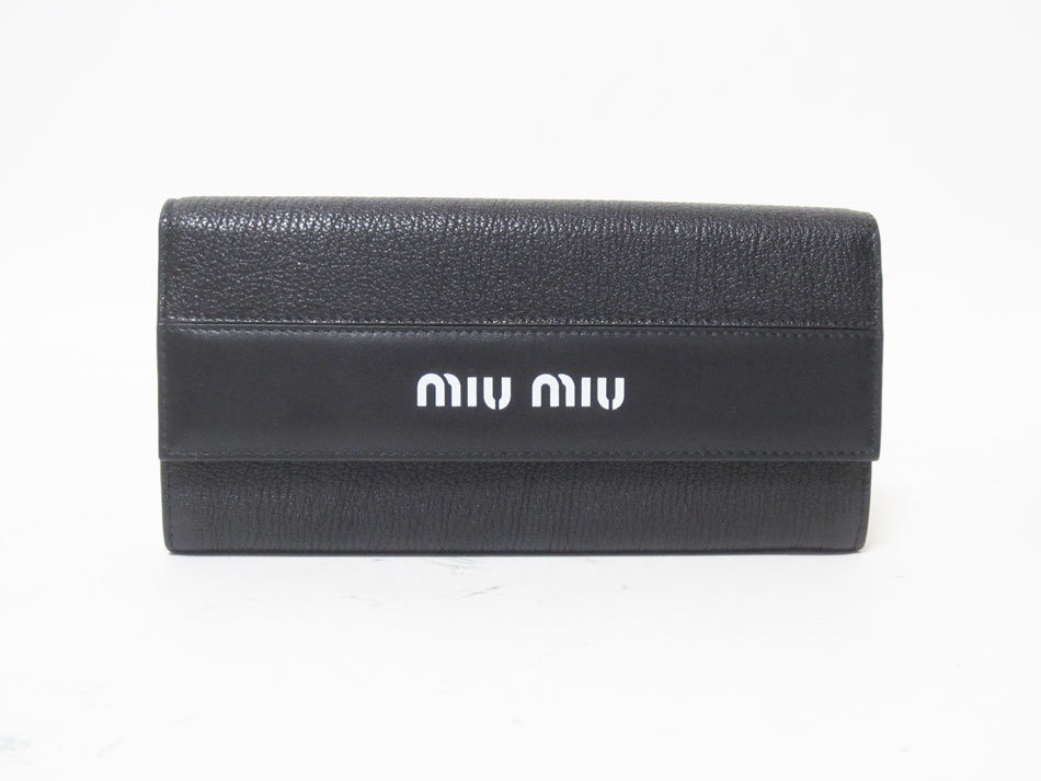 送料無料 miu miu ミュウミュウ 長財布 MADRAS+CITY CAL マドラス