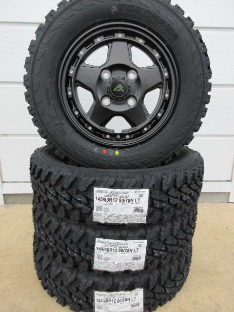 新品4本☆ゴツゴツタイヤ☆ヨコハマM/T145/80R12☆145R12☆軽バン軽