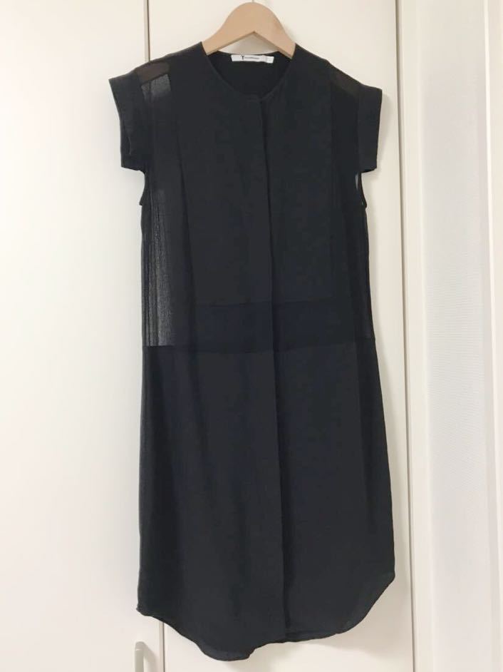 アレキサンダー・ワンAlexander Wang ワンピースノースリーブシアートップスシルクxsブラック