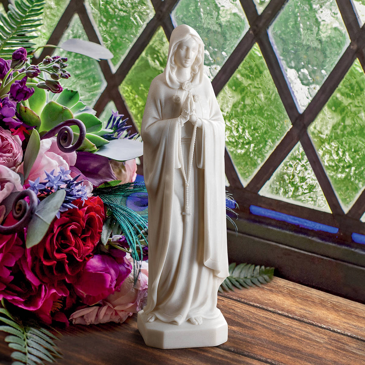 聖母マリア像 イタリア様式西洋彫刻洋風オブジェ宗教美術像インテリア置物雑貨キリスト教美術マリア像マリア教会美術品ホームデコ装飾品 