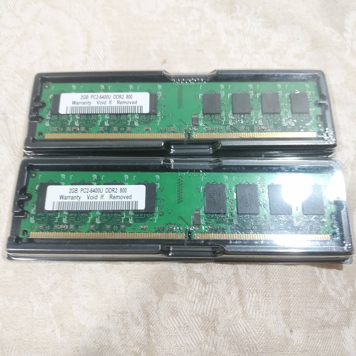 新品未使用 ノーブランド品 4GB（2GB*2枚）DDR2/800MHz PC2-6400U 240ピン CL6 デスクトップメモリ DIMM用 送料無料_画像1