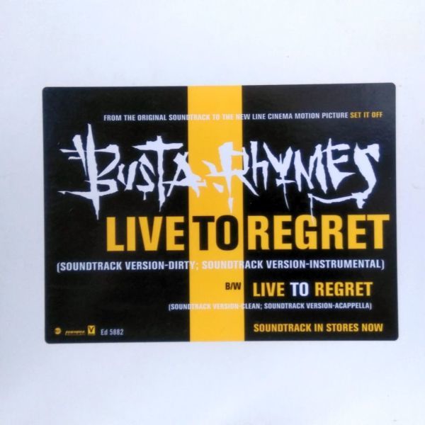 12inchレコード　 BUSTA RHYMES / LIVE TO REGRET_画像1