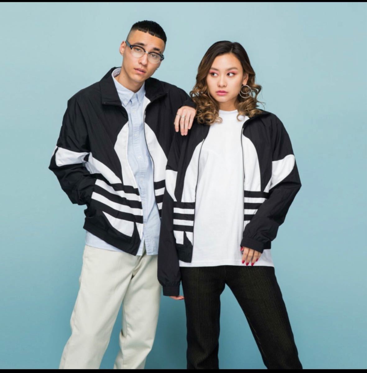 adidas ビッグトレフォイル トラックトップ ナイロンジャケット adidas ビッグトレフォイル トラックトップ ナイロンジャケット