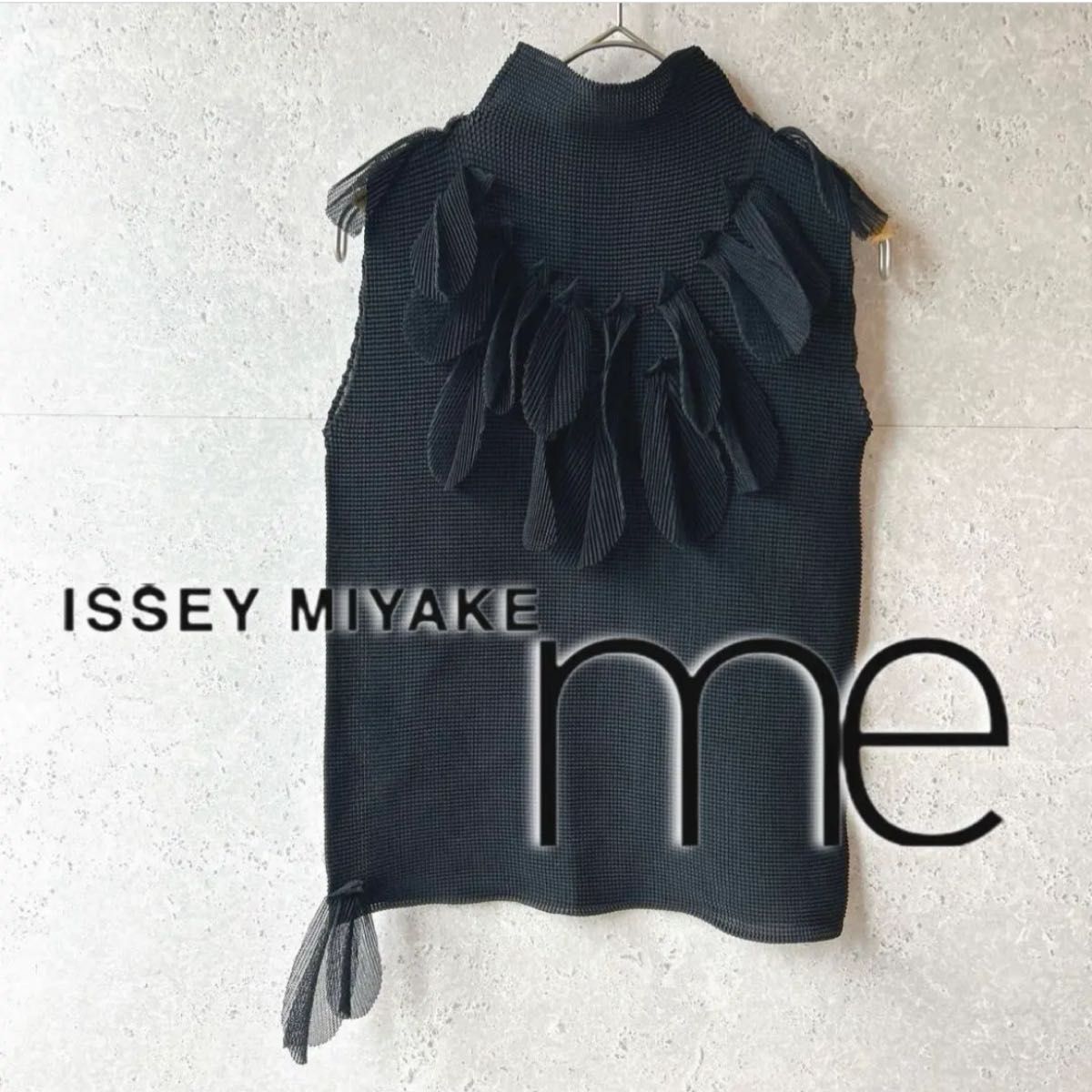 ◇【ミーイッセイミヤケ】トップス ハイネック カットソー シャツ ブラウス 希少美品 me ISSEY MIYAKEイッセイミヤケ フェザー ハイネック