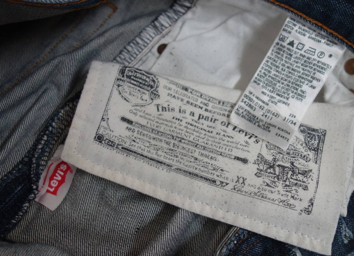 古着卸　ヨーロッパ仕入＊Euro Levi's ユーロ リーバイス＊501 デニムパンツ＊00501 0162 W31L34＊LEVI STRAUSS &CO EUROPE＊MADE IN EGYPT_画像10