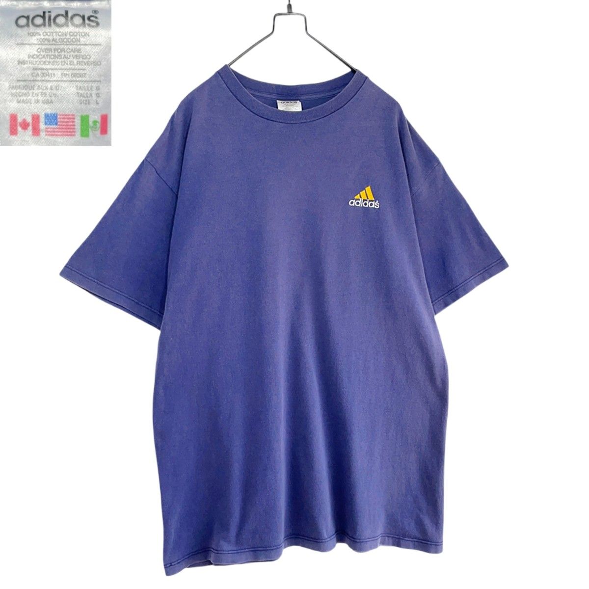 adidas スウェット 刺繍ロゴ 短丈 フェード ブラック 黒 90s 古着 90's adidas USA製 ロゴ刺繍 フェードTシャツ L ナス紺 L|Yahoo