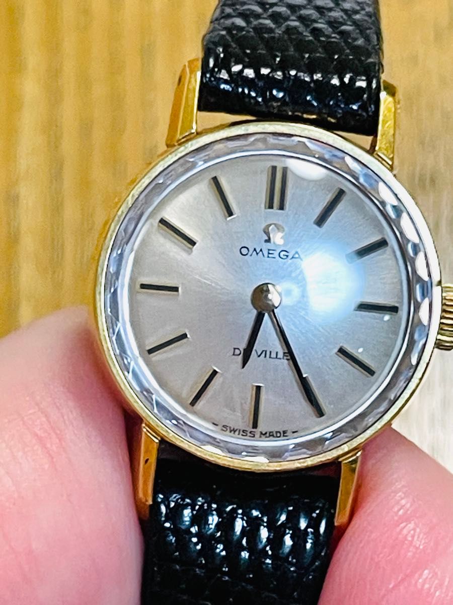 【稼働品】オメガ クラシックOMEGA 手巻き腕時計 希少正規品 Ω 希少 稼働 OMEGA DEVILLE 腕時計 手巻き カットガラス