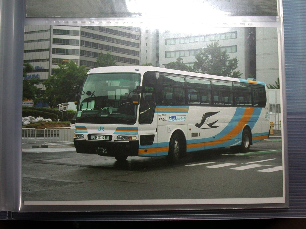 【バス写真】ＫＧ（ハガキ）版４枚　JR四国バス　エアロバス　大阪駅_画像3