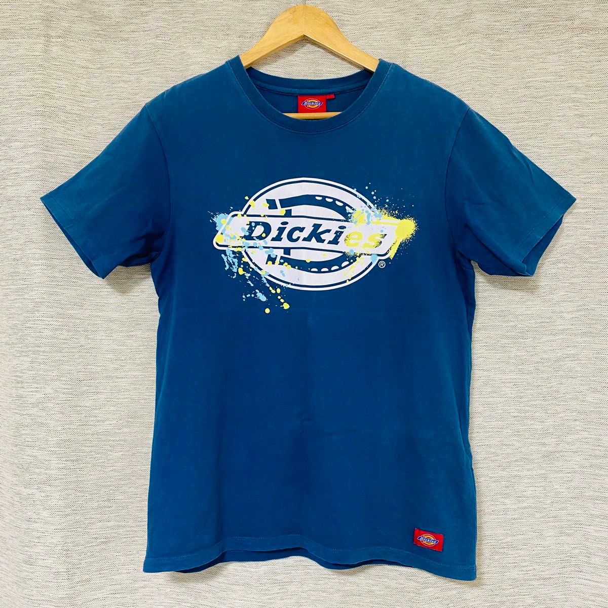 【Dickies】半袖 ロゴ Tシャツ ブルー / 送料無料 美品 Dickies ロゴ 半袖Tシャツ 青 ディッキーズ 半袖 綿 T