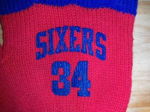 ※即決・送料出品者負担※ＮＢＡ　Ｐｈｉｌａｄｅｌｐｈｉａ　７６ｅｒｓ　指無し手袋　オープンフィンガー　ニット　赤・青