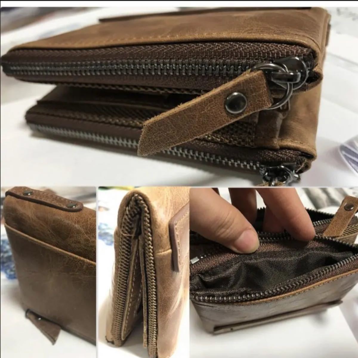 送料無料大好評本革大容量財布レザー二つ折り財布隠しバッグカードコインケース