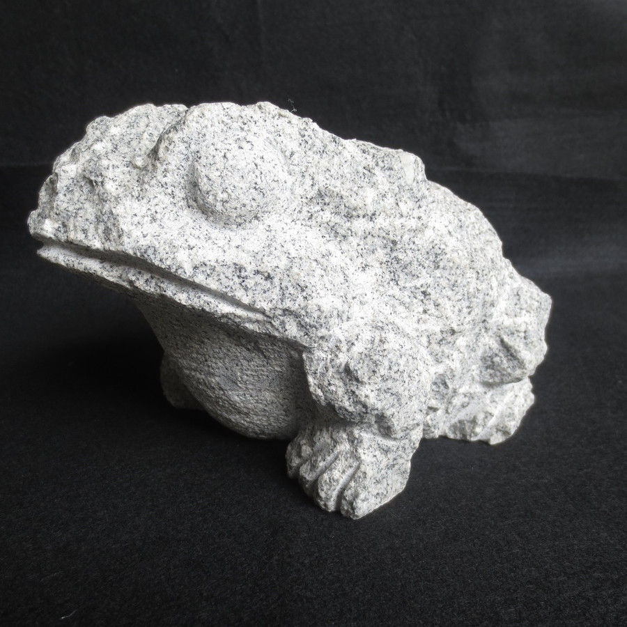 かえる カエル 蟾蜍 ひきがえる 置物 置き物 雑貨 （小）御影石のオブジェ 石のフロッグ 送料無料