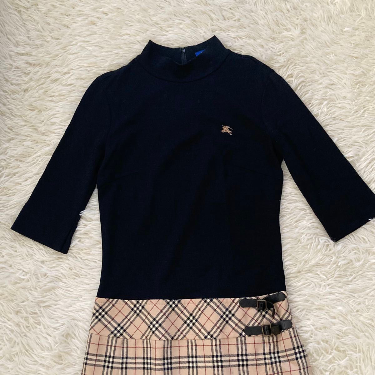 BURBERRY バーバリー ワンピース 紺 38(S位) 4119225E0060 バーバリーブルーレーベル BURBERRY BLUE LABEL ドッキング