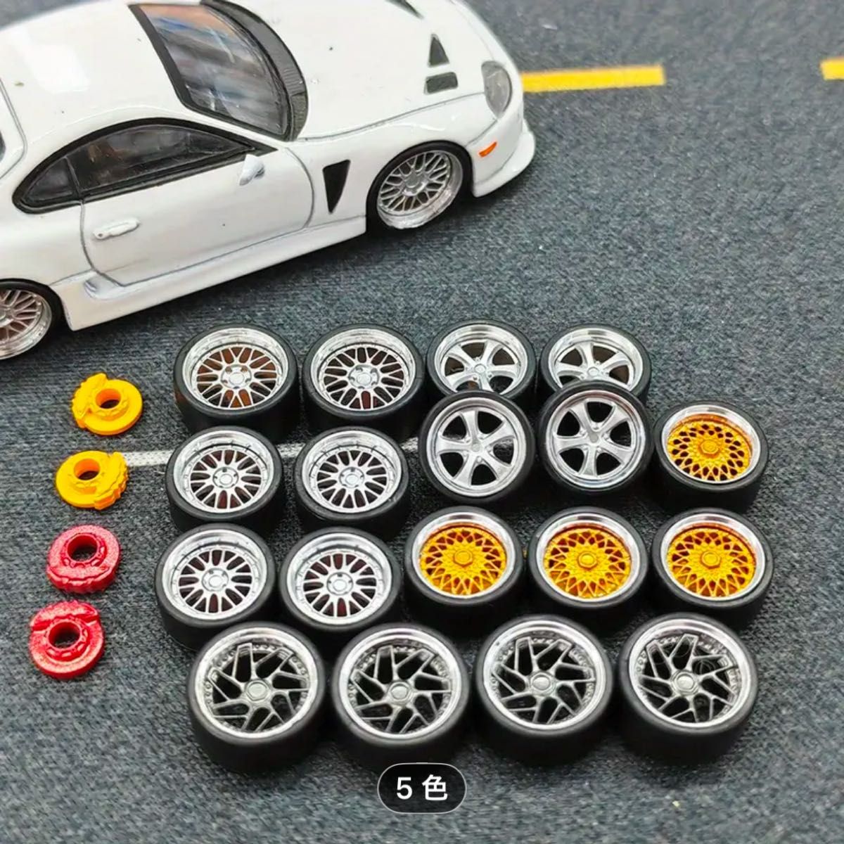 1／64ミニカー用ホイール1台分セット ディスクローター付き