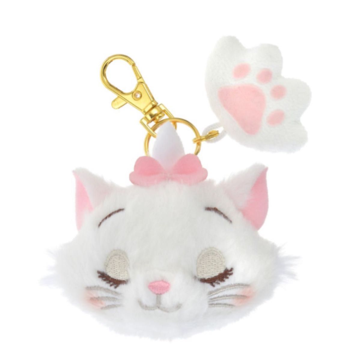 ディズニー マリー ぬいぐるみバッジ キーチェーン ストロベリー ボンネット ディズニー おしゃれキャット マリー ぬいぐるみキーホルダー