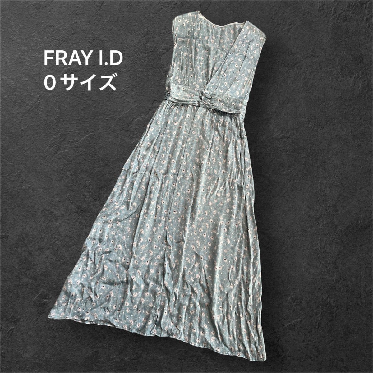 FRAY I.D グレー ノースリーブ ロングワンピース サイズ00 FRAY I D ノースリーブ ロングワンピース 花柄ワンピース S