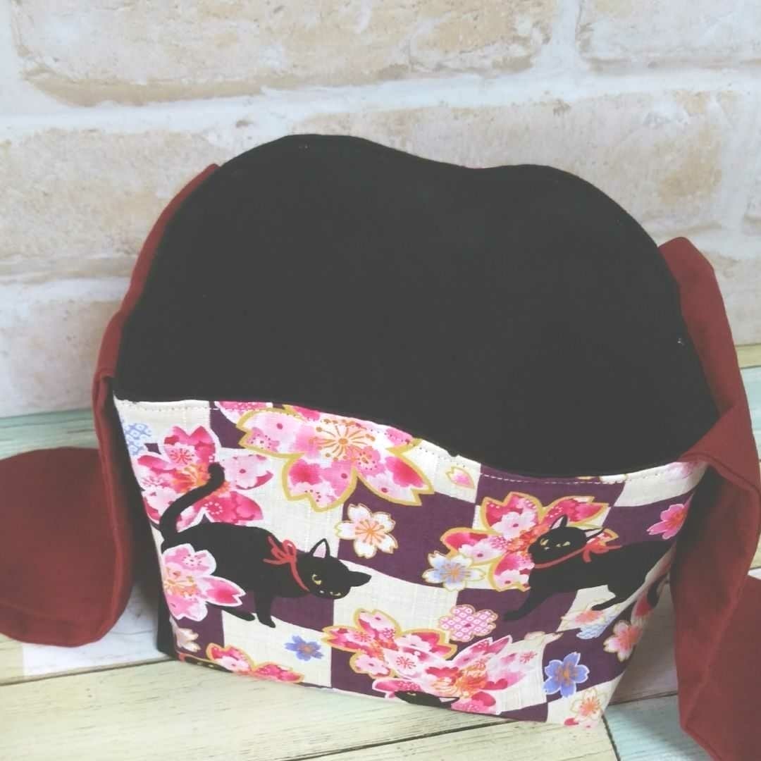 巾着袋 黒猫 猫 桜 和柄 市松 ミニ巾着袋 ＠５６０ 日本最大級の通販 