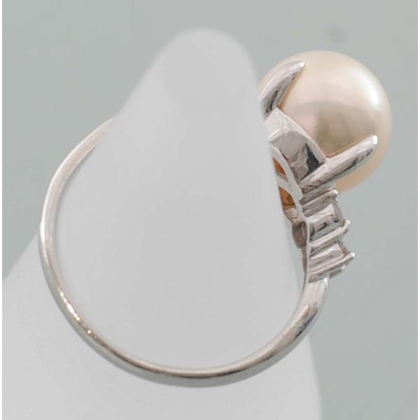 【B30】　Pt900　プラチナ　パール　メレダイヤ　デザイン　リング　指輪　中古品　 9.5号_画像5
