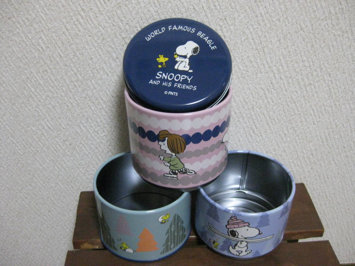 スヌーピー☆アフタヌーンティー スタッキング 缶 3段 小物入れにの画像4