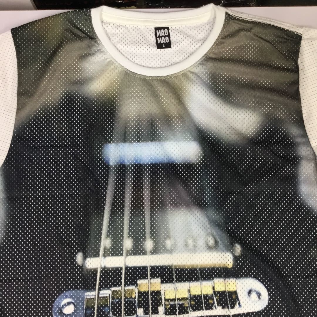 デザインメッシュ半袖Tシャツ Lサイズ　エレキギター　 ② DBR4B_画像3