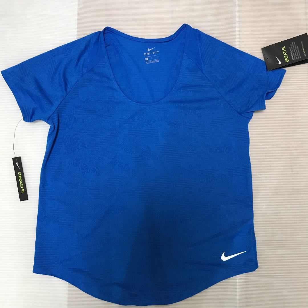 送料無料 新品 NIKE ナイキ レディース ランニング ブリーズ 10K ジャカード 半袖Tシャツ L_画像1