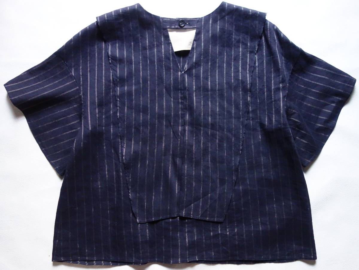 2018 beautiful goods ADORE Adore *linen stripe pull over blouse 38 navy *29700 jpy 