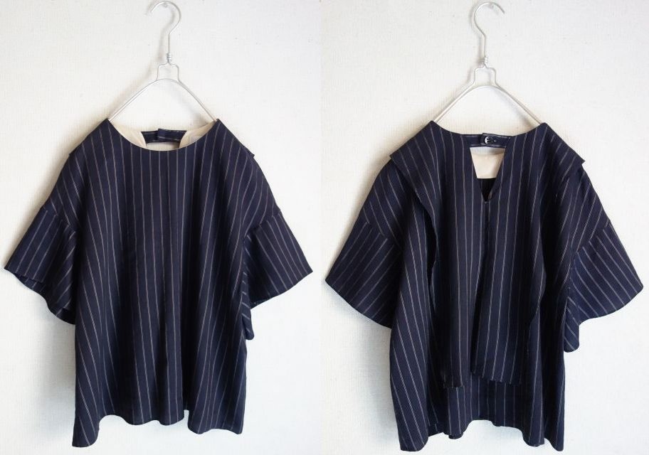 2018 beautiful goods ADORE Adore *linen stripe pull over blouse 38 navy *29700 jpy 