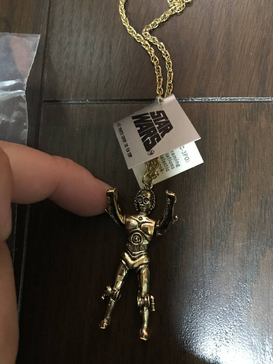  new goods unused dead stock retro Vintage antique 1977 year STAR WARS C-3PO necklace Star Wars Gold gold pendant 