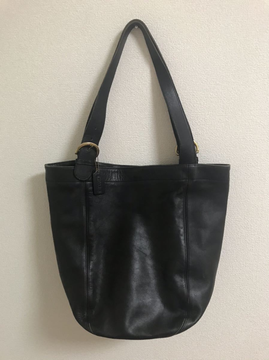 コーチ COACH オールレザー ブラック 黒 バケツ型 トートバッグ コーチ COACH オールレザー ブラック 黒 バケツ型 トートバッグ