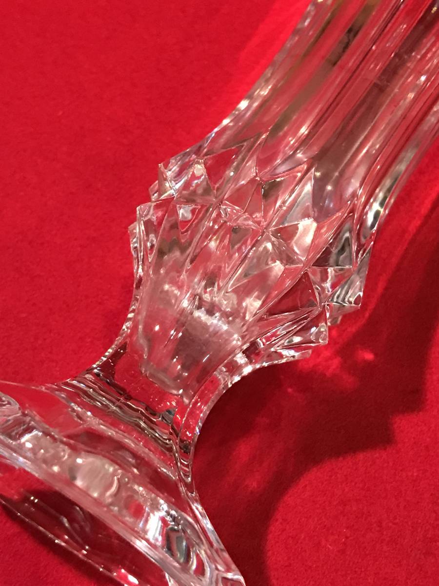 A1235* retro glass vase crystal cut transparent .( outside )φ6 pcs φ6 height 17.3. small scratch small dirt equipped used possible love .... easy to use size 