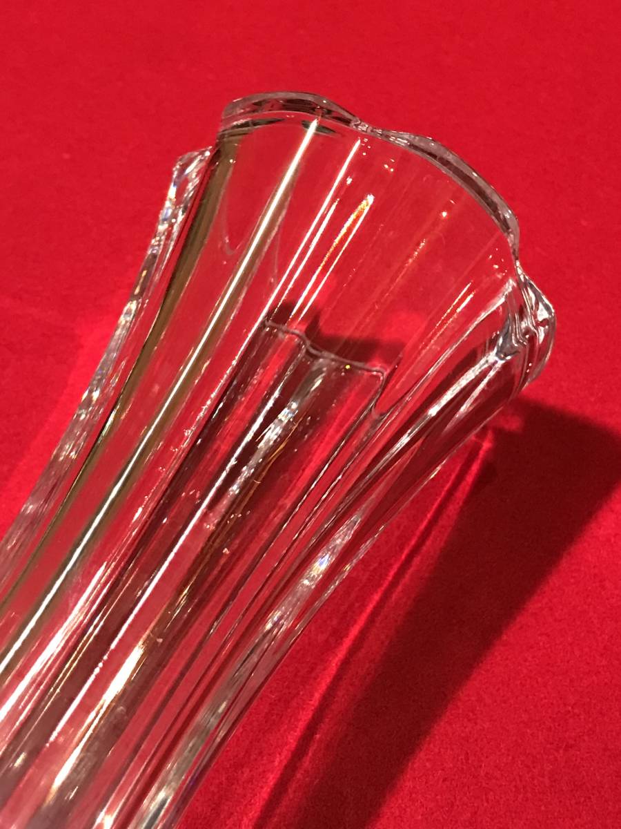A1235* retro glass vase crystal cut transparent .( outside )φ6 pcs φ6 height 17.3. small scratch small dirt equipped used possible love .... easy to use size 
