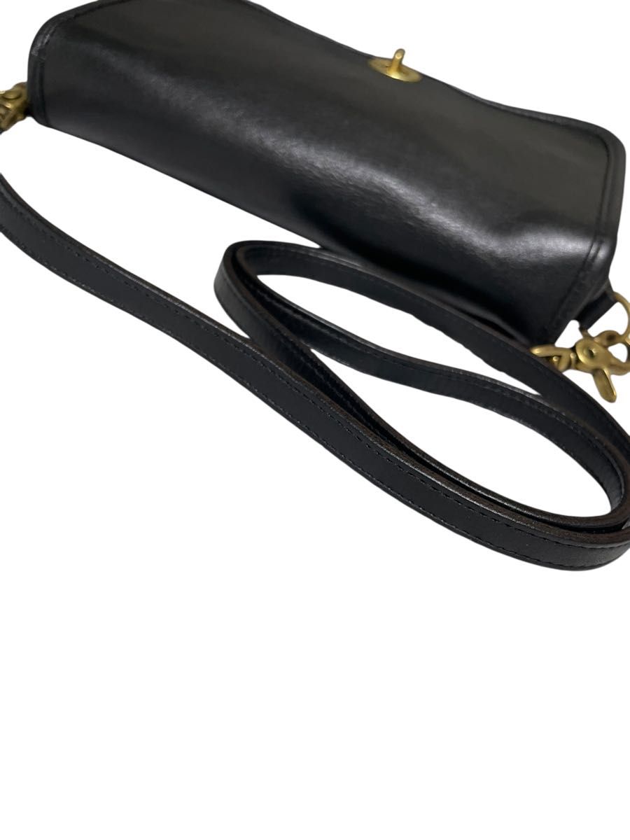 Coach オールドコーチ レザー ターンロック US製 ブラック 9755 極美品 USA製 オールドコーチ 9755 ショルダーバッグ ターン
