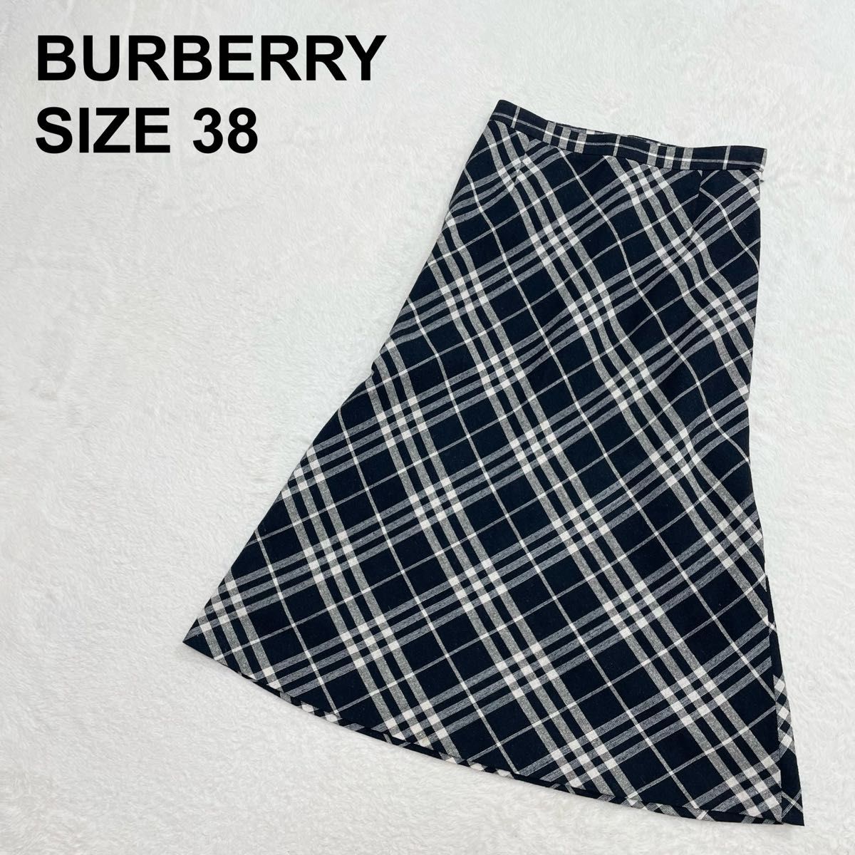 ガラク BURBERRY LONDON ロングスカート ノバチェック絹麻 BURBERRY バーバリーロンドン ノバチェック フレアスカート