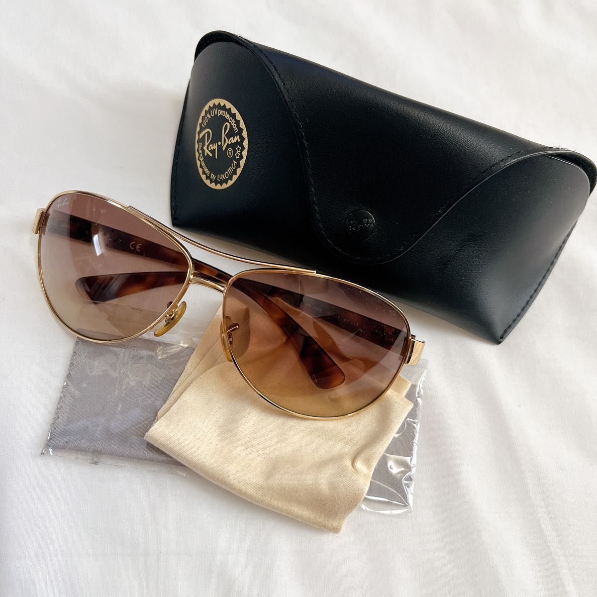 Ray-Ban ゴールドサングラス ケース付き レイバン サングラスゴールド RayBan ケース付|Yahoo!フリマ