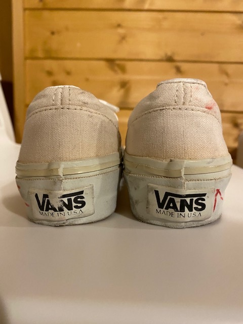 90's VANS ERA/バンズ エラ USA製 Vintage Sneaker 生成り US 1/JPN 19cm / 70's 80's  オーセンティック オールドスクール スリッポン