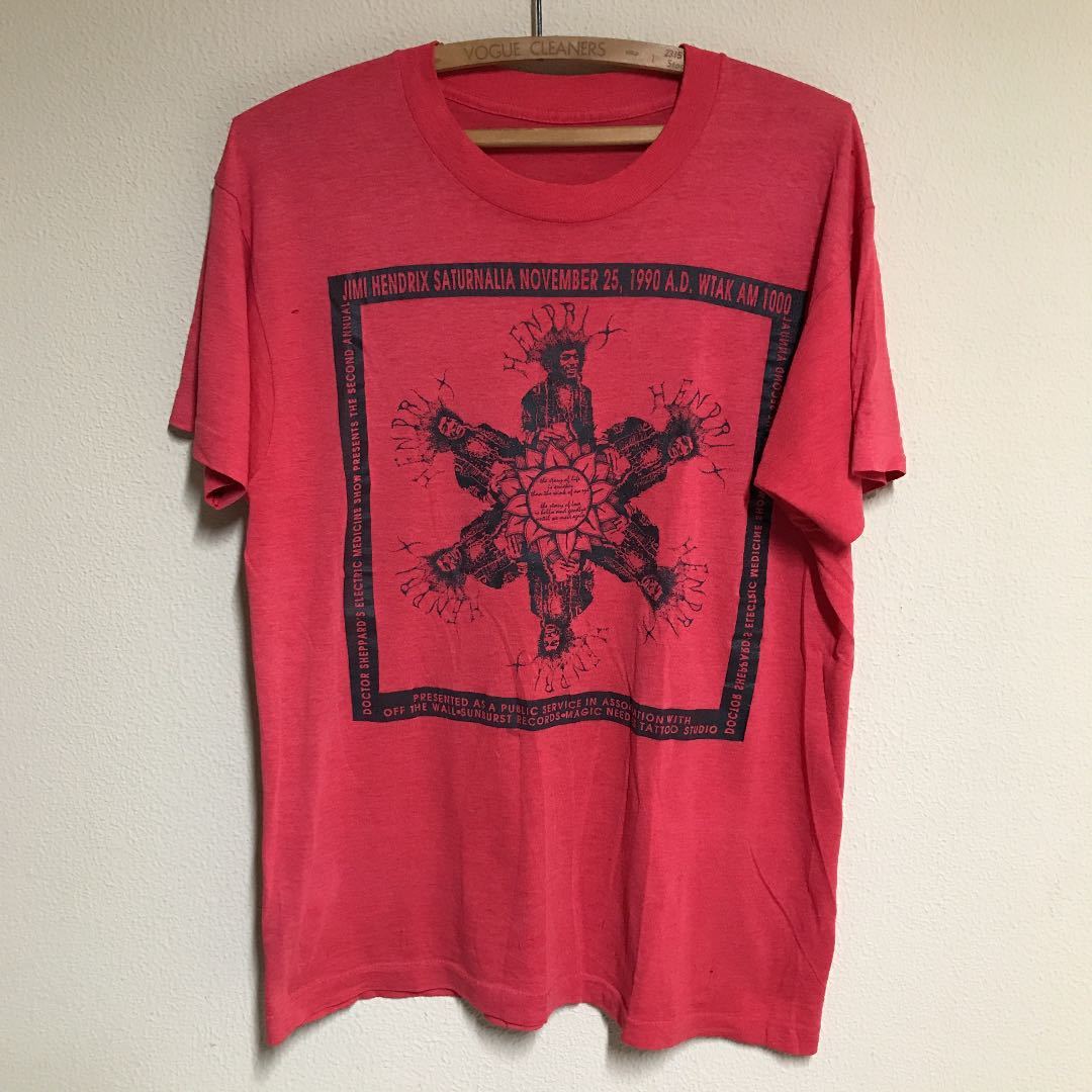 《送料込み》貴重なプリント80s ビンテージ　ジミヘン グラフィック Tシャツ　古着　ヴィンテージ　vintage ロック　70s ヒッピー　ギター