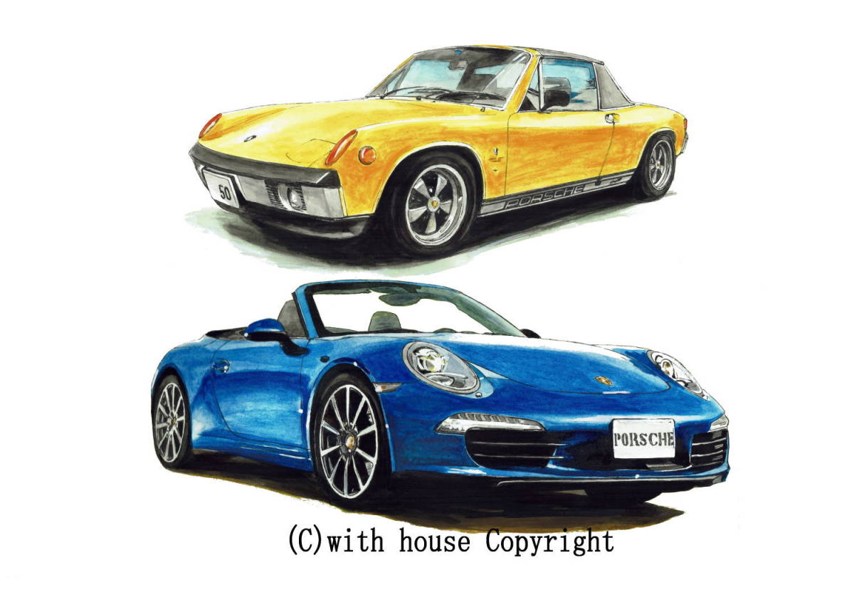 Paypayフリマ Gc 1011 ポルシェ914 Boxster Gc 1012 914 911carrera限定版画300部 直筆サイン有 額装済 作家 平右ヱ門 希望ナンバーをお選び下さい