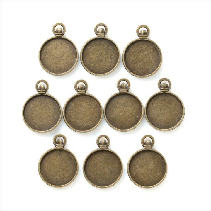 mi-ru plate 10 pieces set a66 pocket watch antique Gold gold old beautiful can equipped can attaching circle resin accessory parts type frame mold mkznb