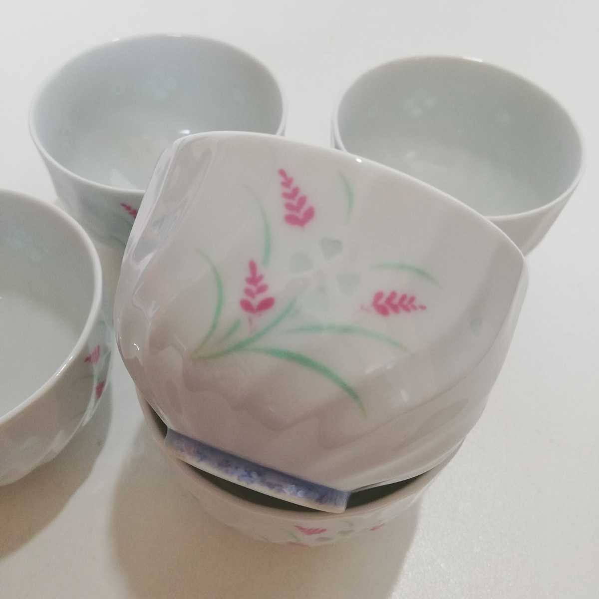 有田焼 捻り鎬蛍手湯呑 5客セット [茶器 煎茶器 湯呑 湯飲み 湯のみ]_画像5