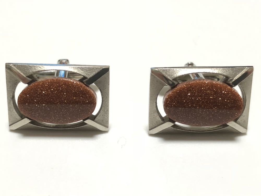  tea gold stone 12.4g design cuffs [ inspection / Gold Stone ]S