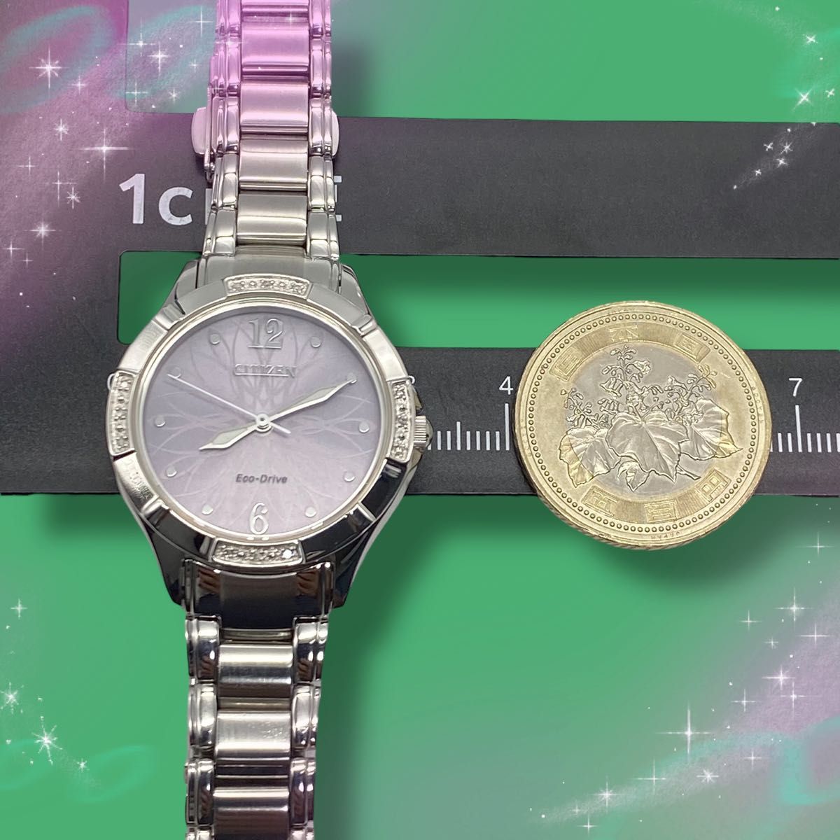 稼働品☆ CITIZENシチズン エコドライブ ソーラー レディース腕時計 希少 美品 稼働品》 シチズン エコドライブ レディース腕時計 花