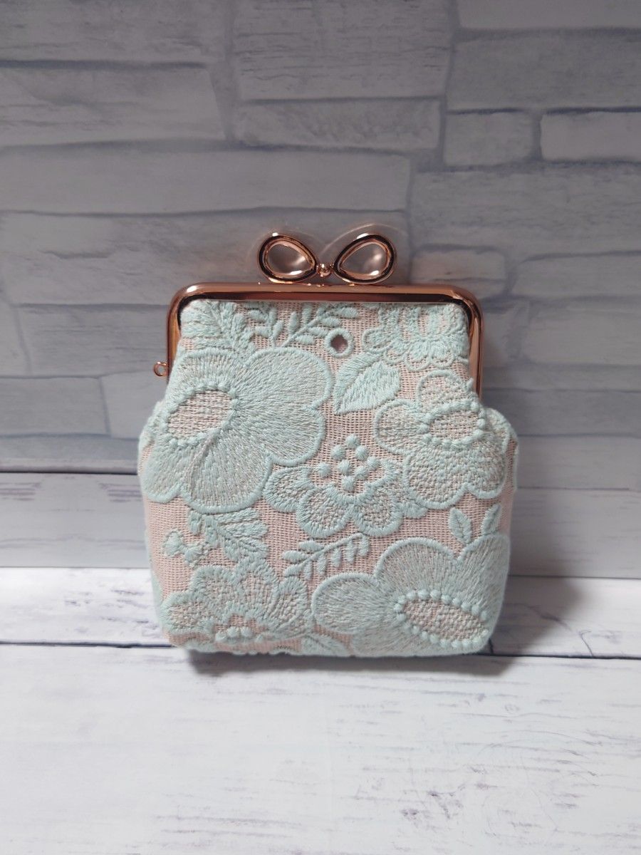 ミナペルホネン pomppia(pink beige) がま口 ショルダーバッグ ③smile flower pink beige ミナペルホネン がま口 ポーチ