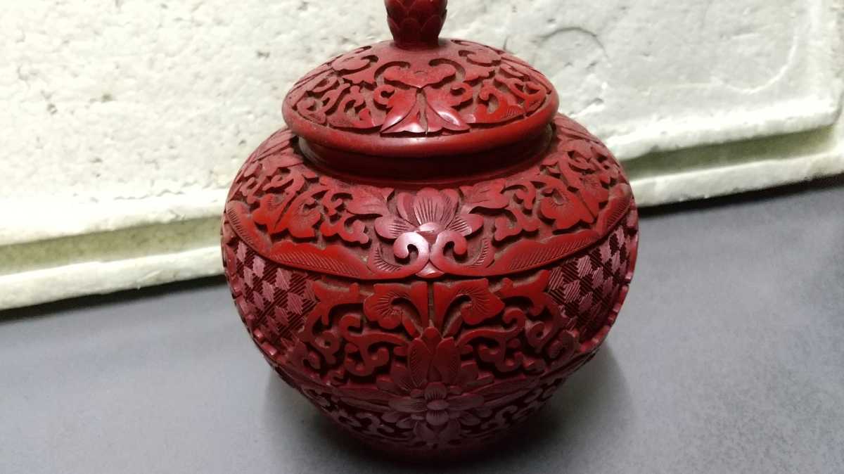 古い家から出物 煎茶道具 お茶道具 中国 茶入れ 茶筒 古い 堆朱 古い家から出物 煎茶道具 お茶道具 中国 茶入れ 茶筒 古い 堆朱