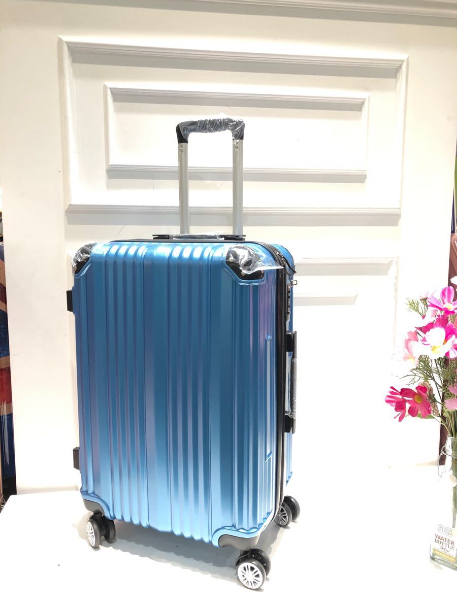 中型　軽量スーツケース TSAロック　 ブルー　Mサイズ軽量キャリーケース　