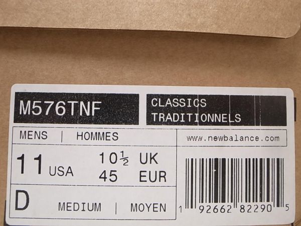 【送料無料 即決】NEW BALANCE UK製 M576TNF 29cm US11新品スウェード ナイロン黒灰青ブラックxグレーxブルー ユニオンジャック イギリス製_画像10